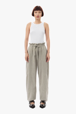 Light Melange Suiting Elasticated Waist Pants