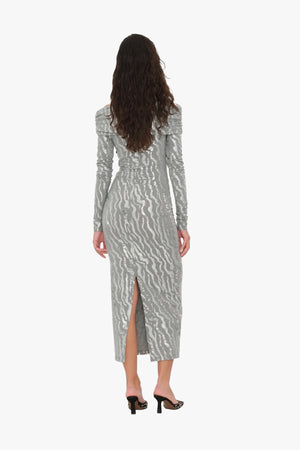 Stretch Sequin Midi Dress
