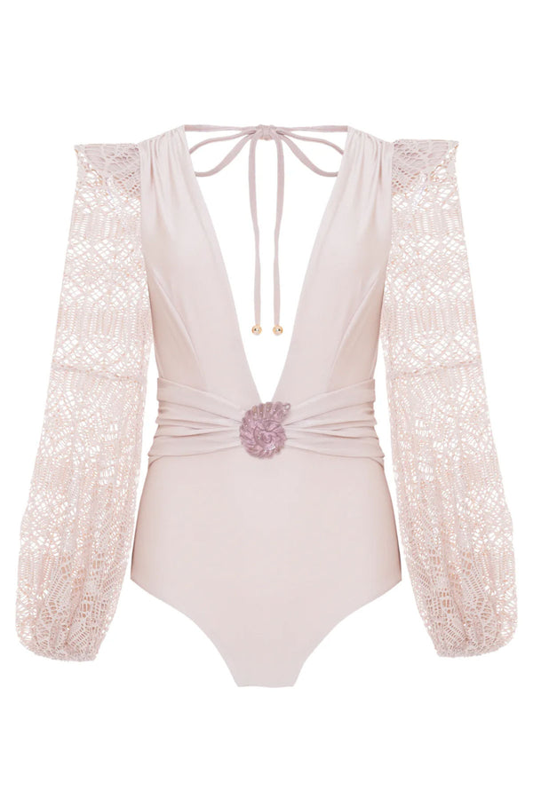 Seashell Lycra Long Sleeve Swimsuit