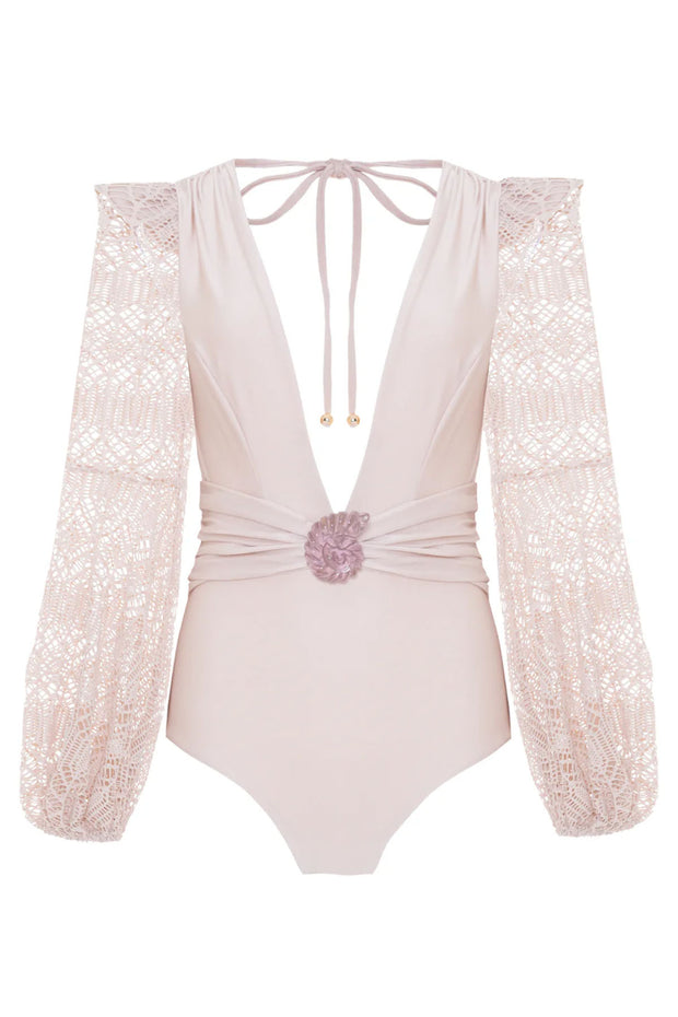 Seashell Lycra Long Sleeve Swimsuit