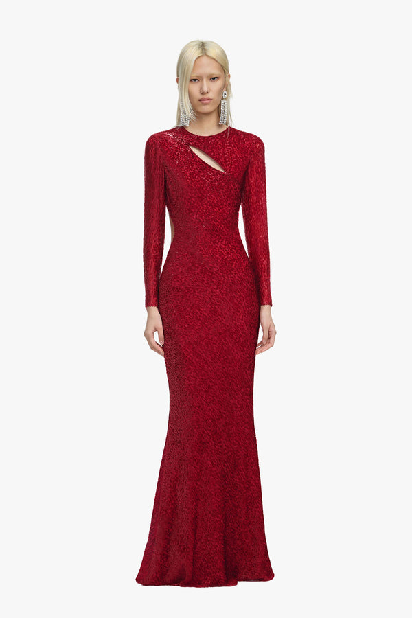 Red Fil Coupe Maxi Dress