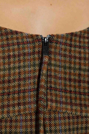 Heavy Check Twill Corset Mini Dress