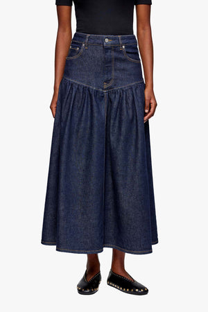 Stretch Denim Long Skirt