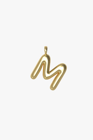 Letter charm Small M - Gold plated