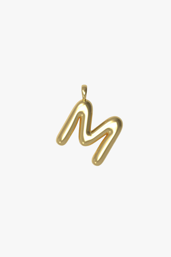 Letter charm Small M - Gold plated