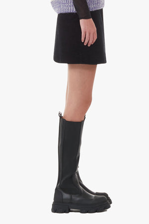 Cleated High Chelsea Boot Black Stitch