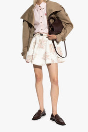 Print Denim Mini Skirt