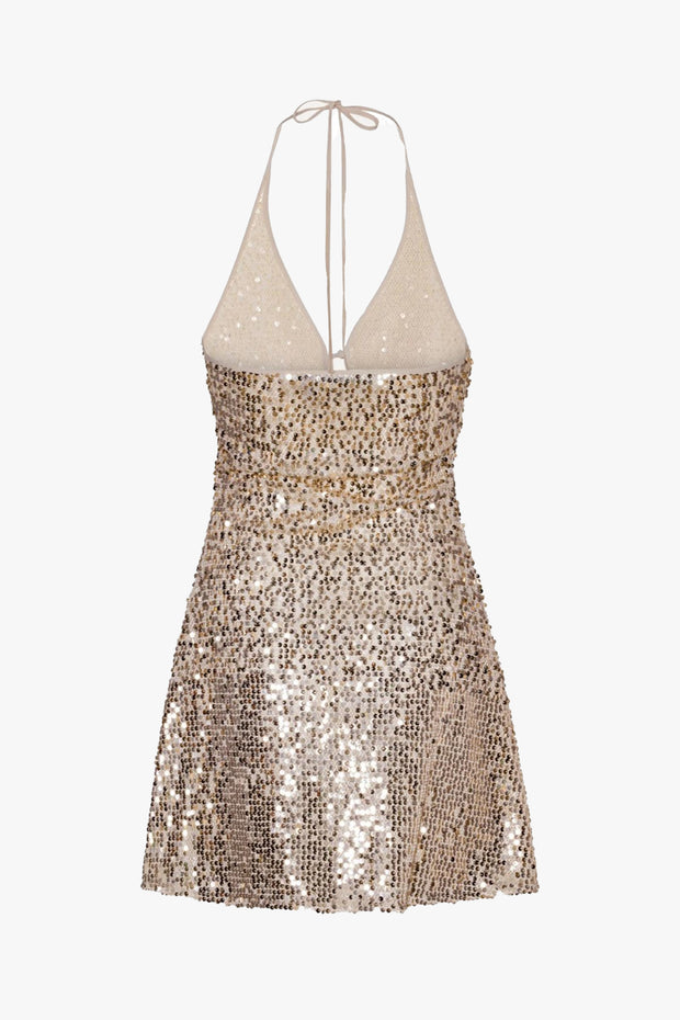 Net Sequins Mini Dress