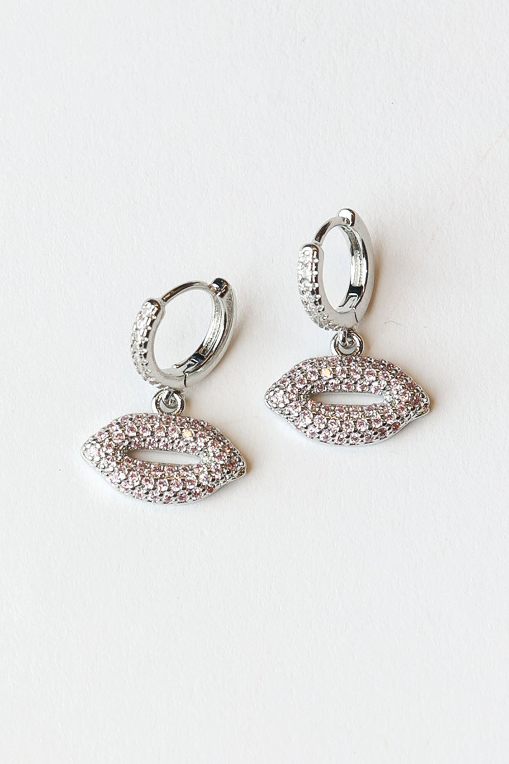 Lip Earrings Silver