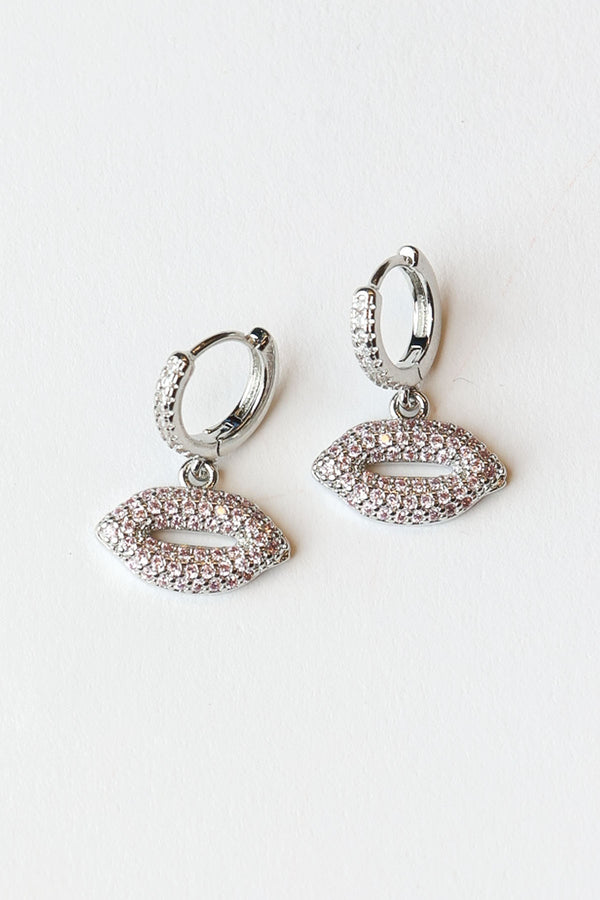 Lip Earrings Silver