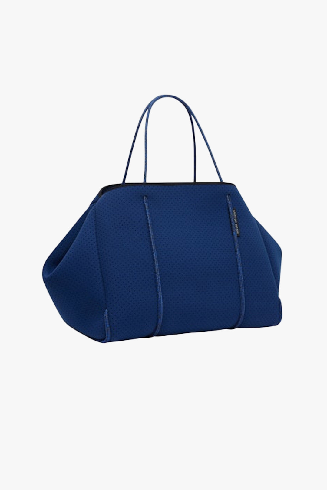 Scoop and Escape Large Tote （navy） Natural Zip Top Long Handle Canvas Tote Bag | Lands' End