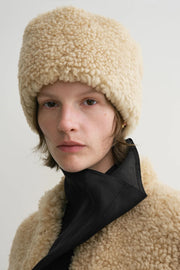 Shearling Pillbox Hat