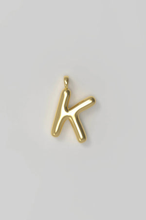 Letter charm Small K - Gold plated
