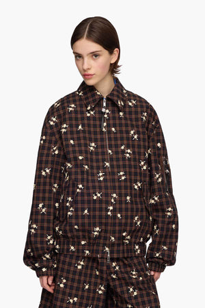 Yarn Dyed Check Flower Bomber