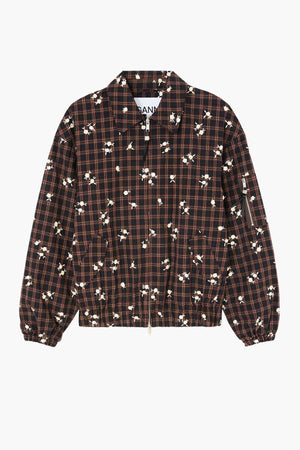 Yarn Dyed Check Flower Bomber