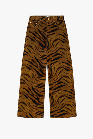 Printed Flock Denim Baggy Jeans