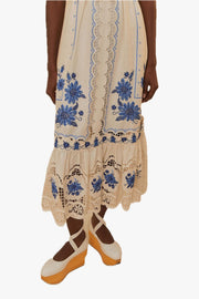 Cross Stitch Richelieu Sunflower Off-White Midi