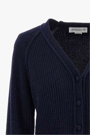 Stepped Hem V-neck Cardigan