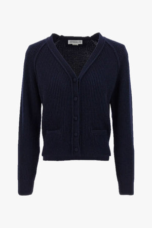 Stepped Hem V-neck Cardigan