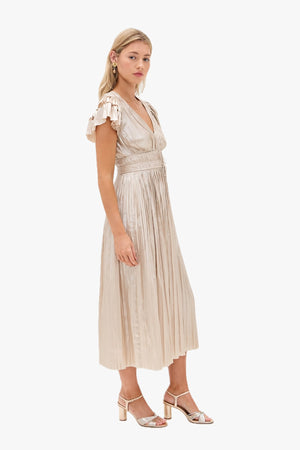 Patrice Flutter Sleeve Midi Dress