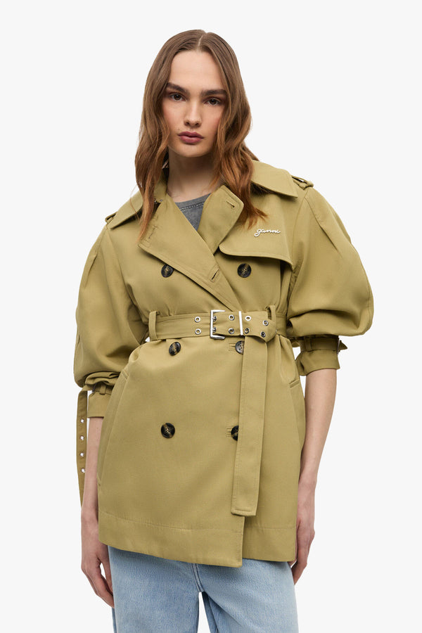 Heavy Twill Midi Trench Coat