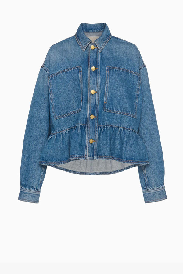 The Arquette Denim Peplum Jacket