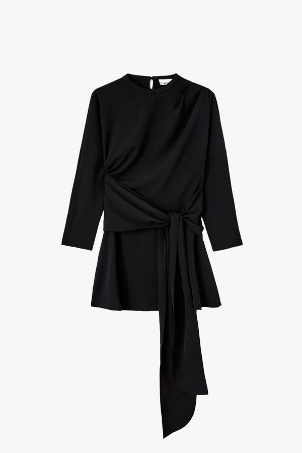 Cady Crepe Draped Mini Dress