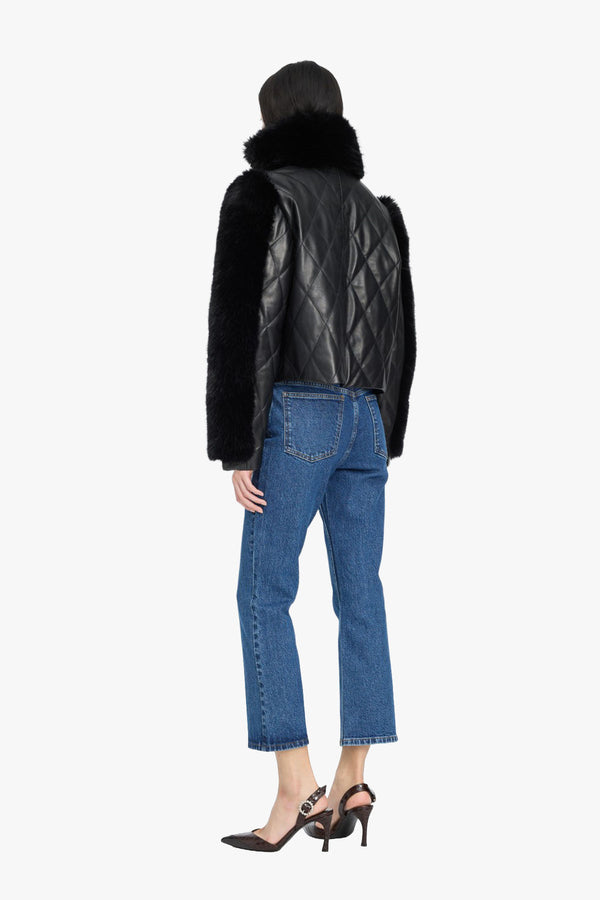 Faux Fur Leather Jacket