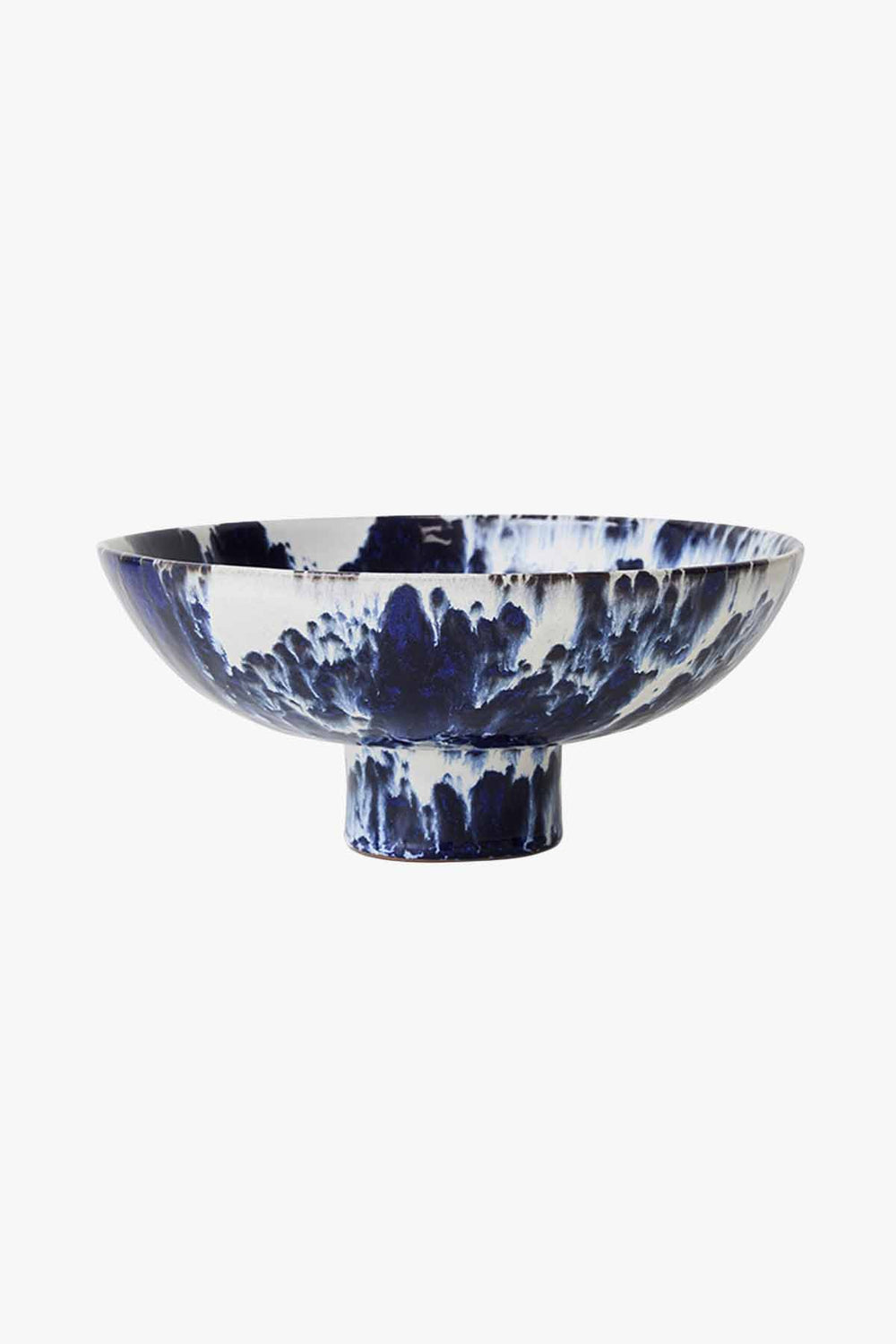 Ceramic Bowl On Base Indigo