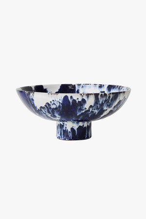 Ceramic Bowl On Base Indigo