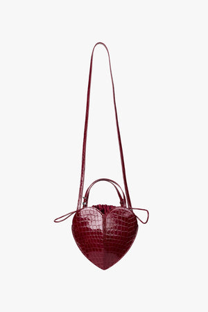 Patent Croco Heart Bag