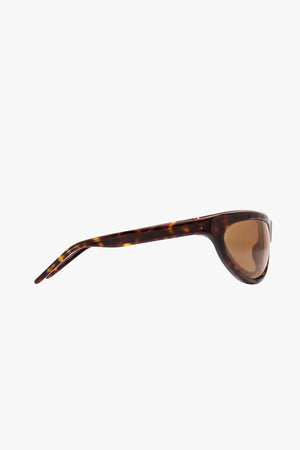 Semi Round Sunglasses Tortoise Brown Lens