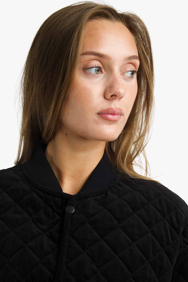 Paneled bomber jacket