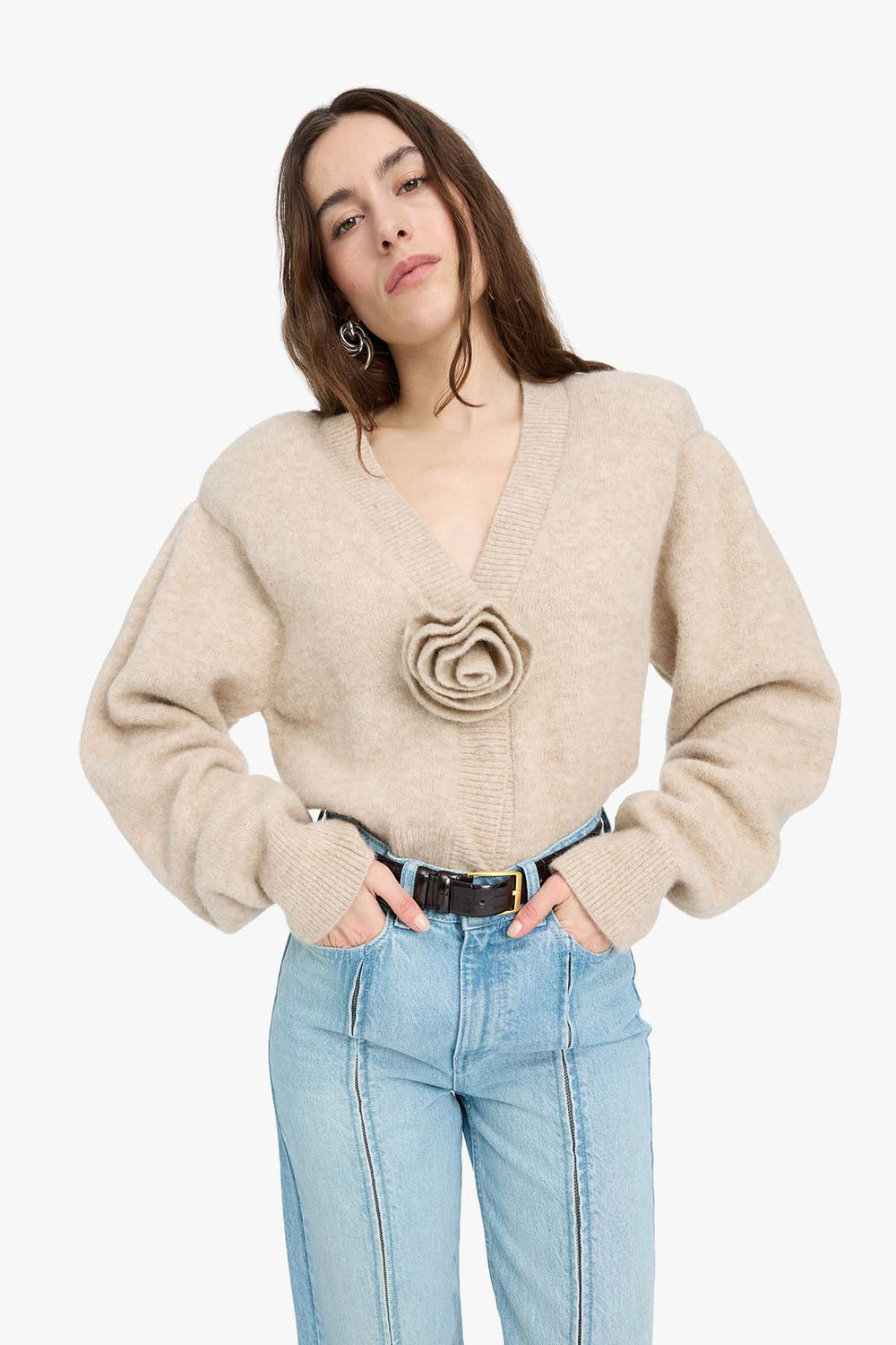 Knit Flower Cardigan
