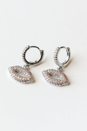 Lip Earrings Silver