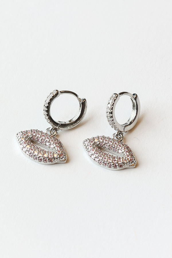 Lip Earrings Silver