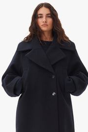 Boiled Wool Large Collar Coat