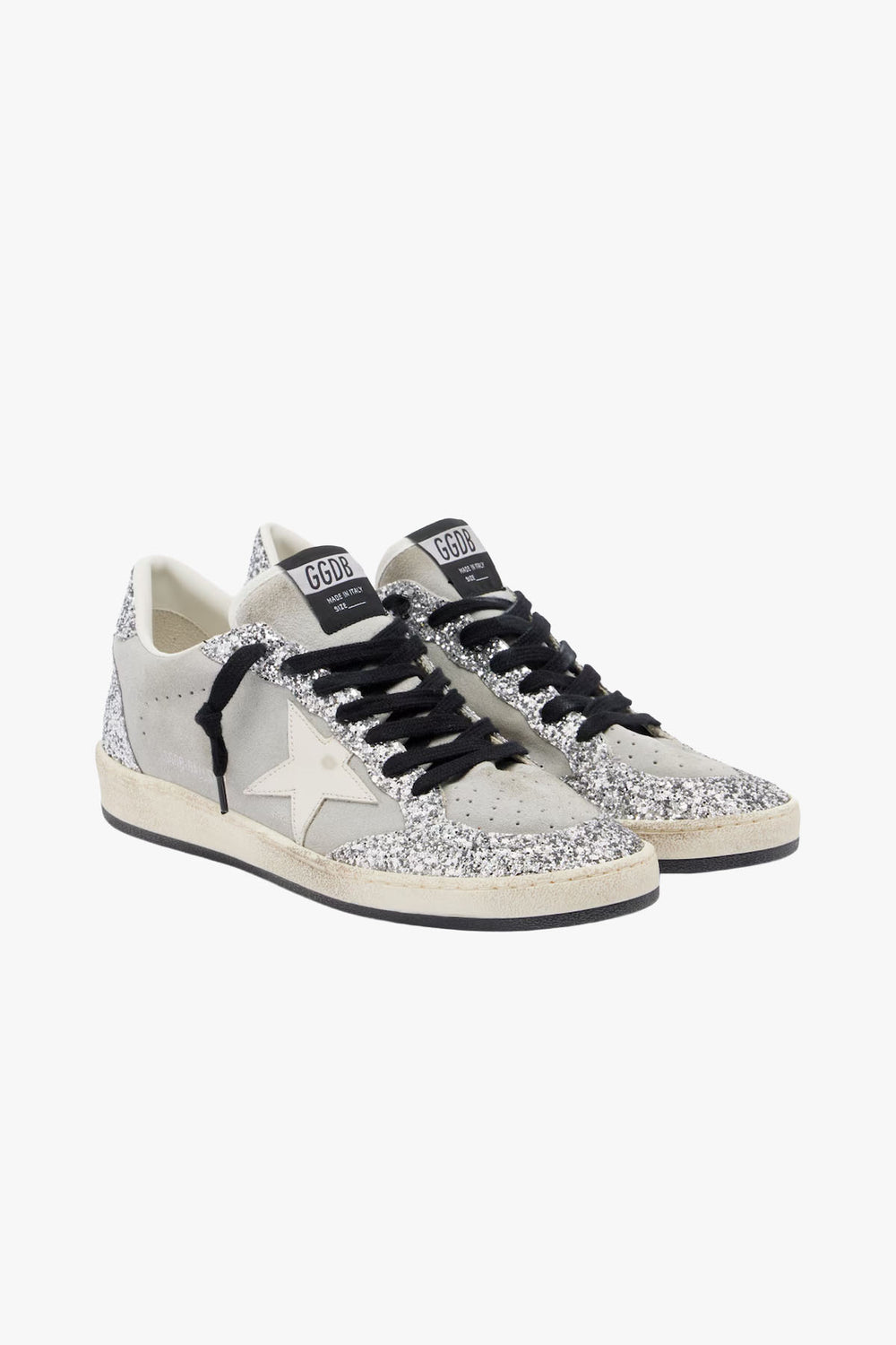 Ball Star Suede Upper And Tongue Glitter Toe Spur And Heel Leather Star