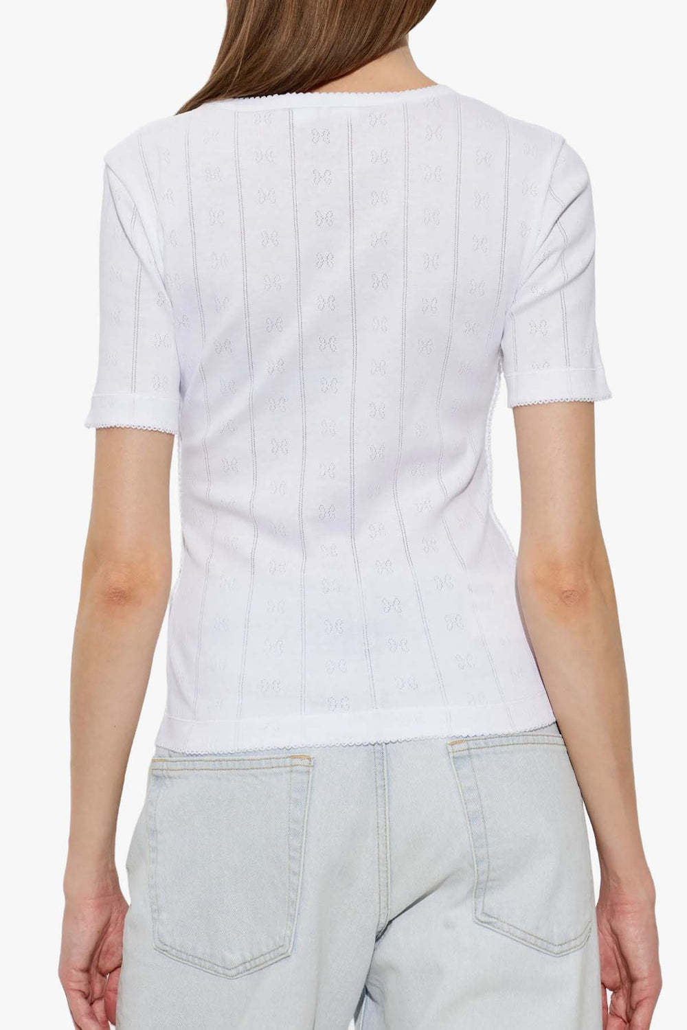 Compact Pointelle Rib Tee