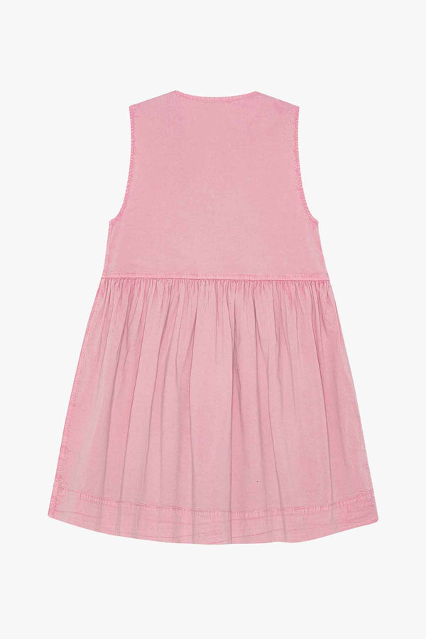 Washed Stretch Cotton Mini Bow Tie Dress