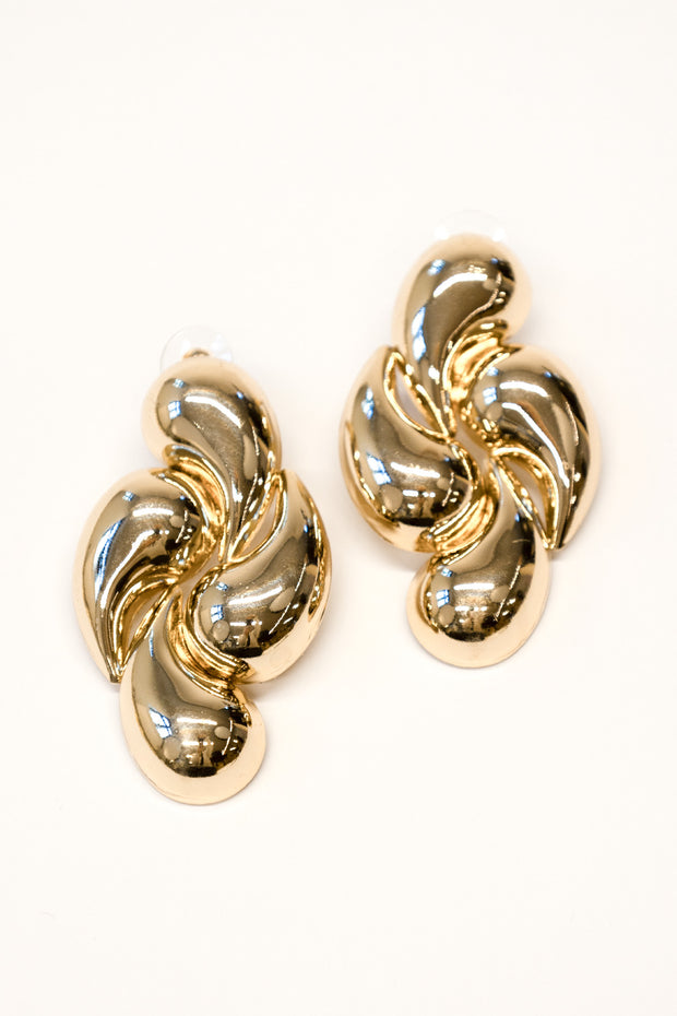 Gold Swirl Drops Earrings