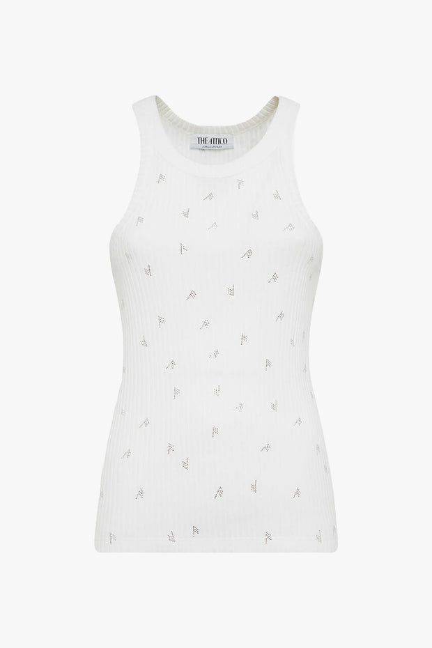 White and Crystal Tank Top