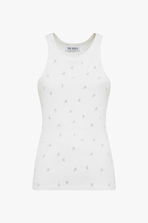 White and Crystal Tank Top