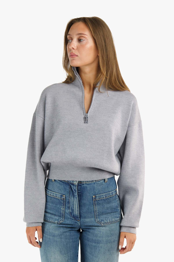 Merino Interlock Half-Zip Jumper