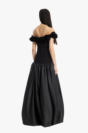 Crepe Flower Maxi Dress