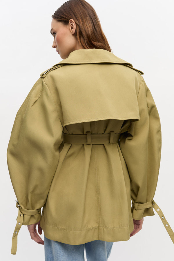 Heavy Twill Midi Trench Coat