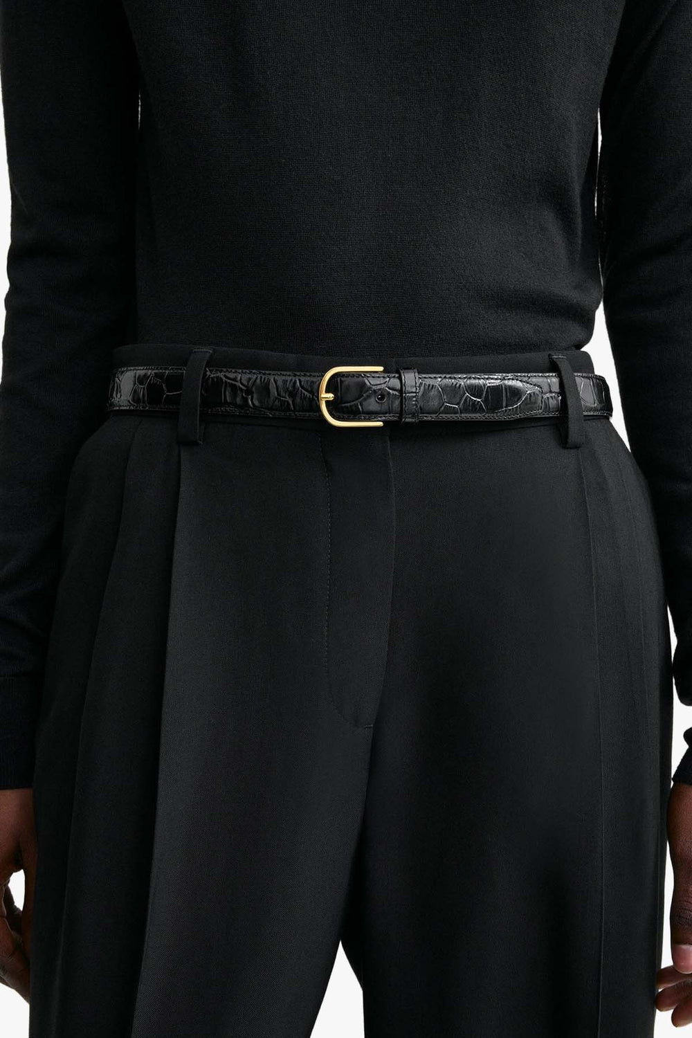 Slim Croco - Embossed Trouser Belt