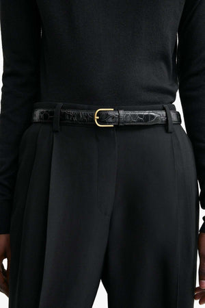 Slim Croco - Embossed Trouser Belt
