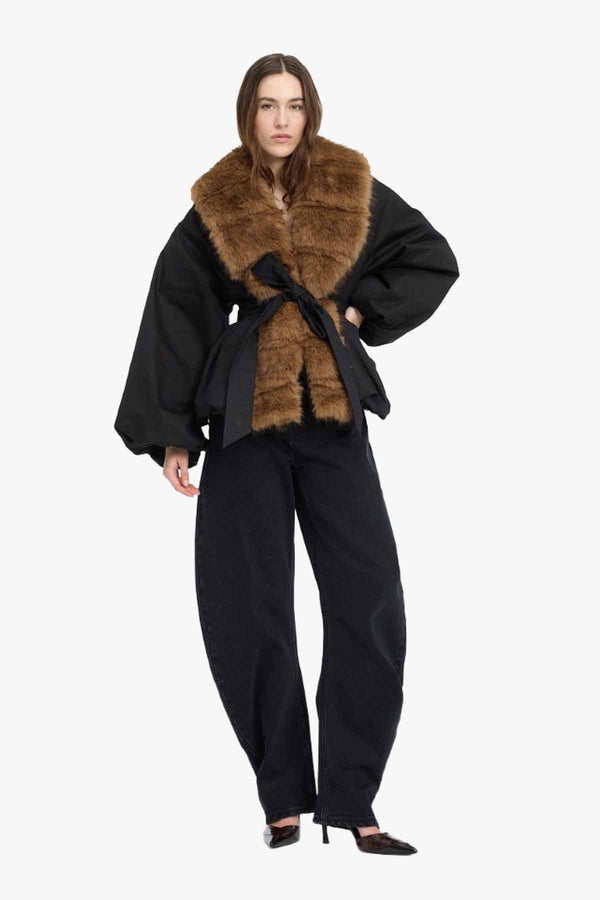 Faux Fur Collar Jacket
