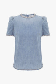 Crush Embellished Denim Top